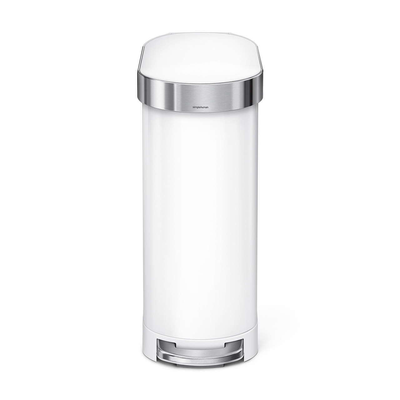 Slim pedal bin white