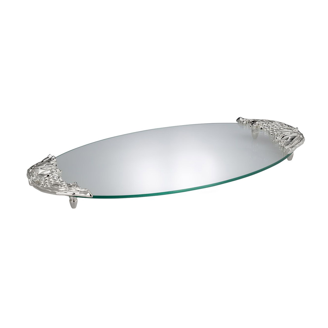 Cheese board with grape decoration oval 46x25 cm silver-plated, Ablage, Mobiliar, Tabelle