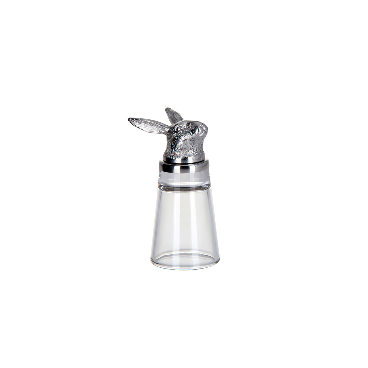 Shot glass rabbit 4 cl glass stainless steel, Flasche
