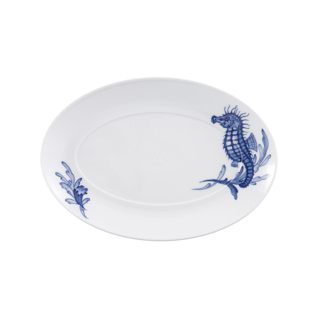 Platter oval 25 cm motif seahorse
