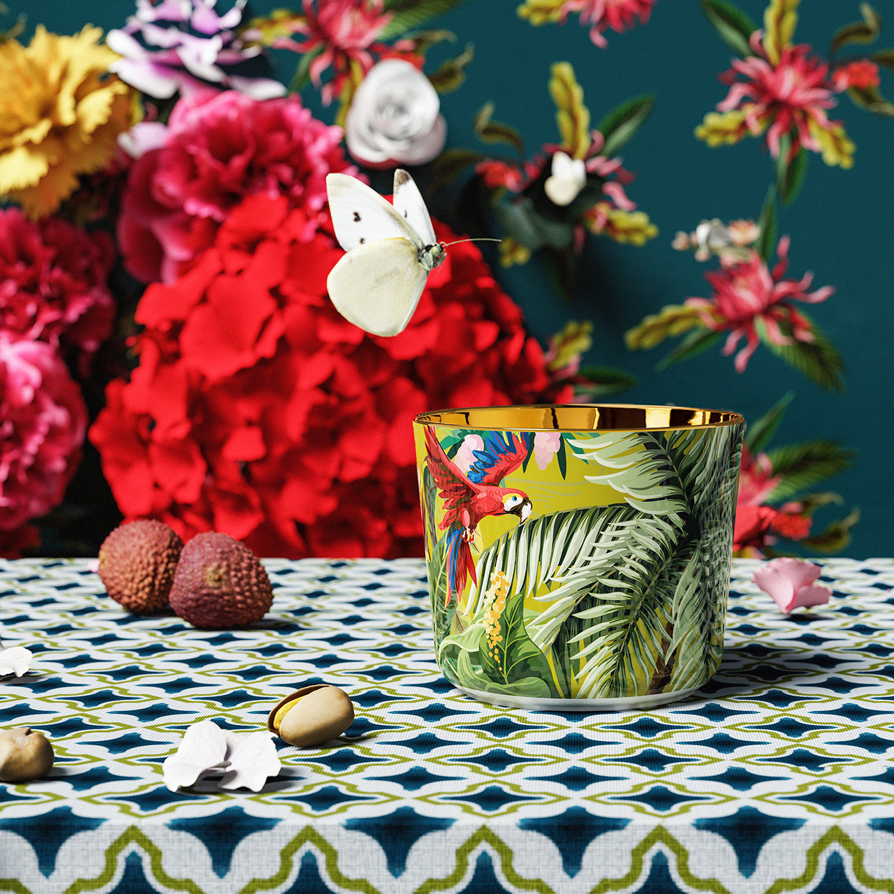 Champagne goblet Paraiso Jungle, Blume, Blumen-Arrangement, Blütenblatt, Tasse, Blumenstrauß