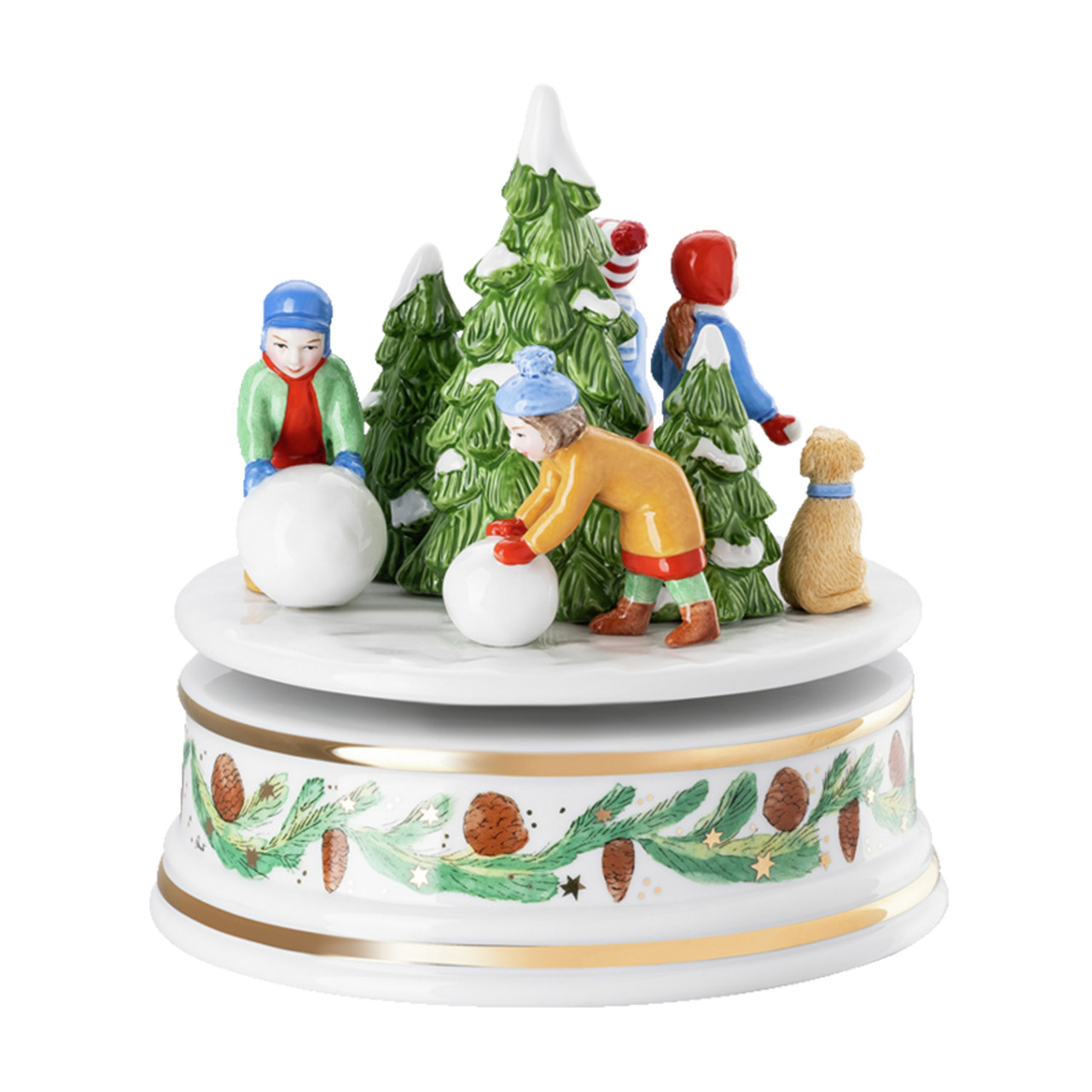 Musical box XXl “Oh, come, little children”, Figur, Porzellan, Töpferei, Geburtstagstorte, Person