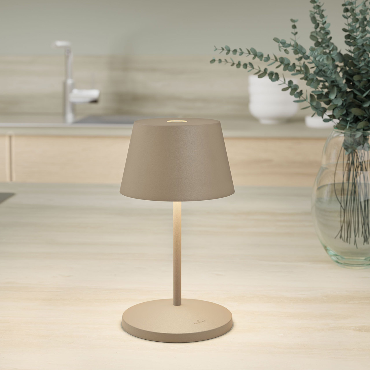 Tischlampe LED 20 cm dimmbar sand