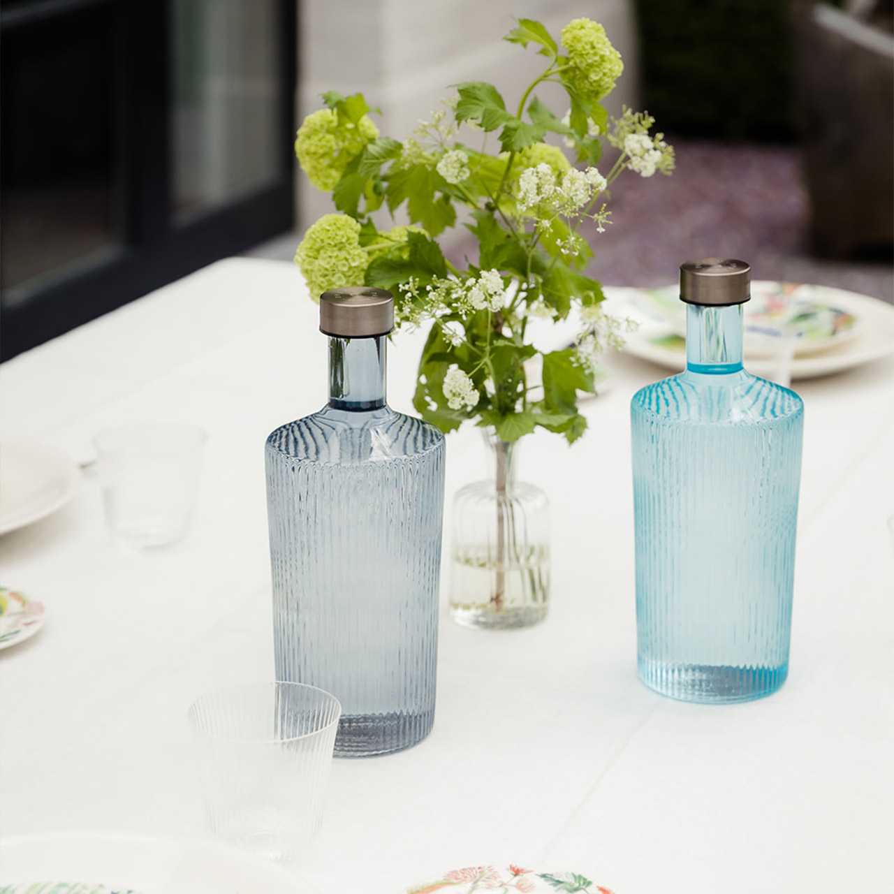 Glasflasche Twilight 1,25 l dunkelblau