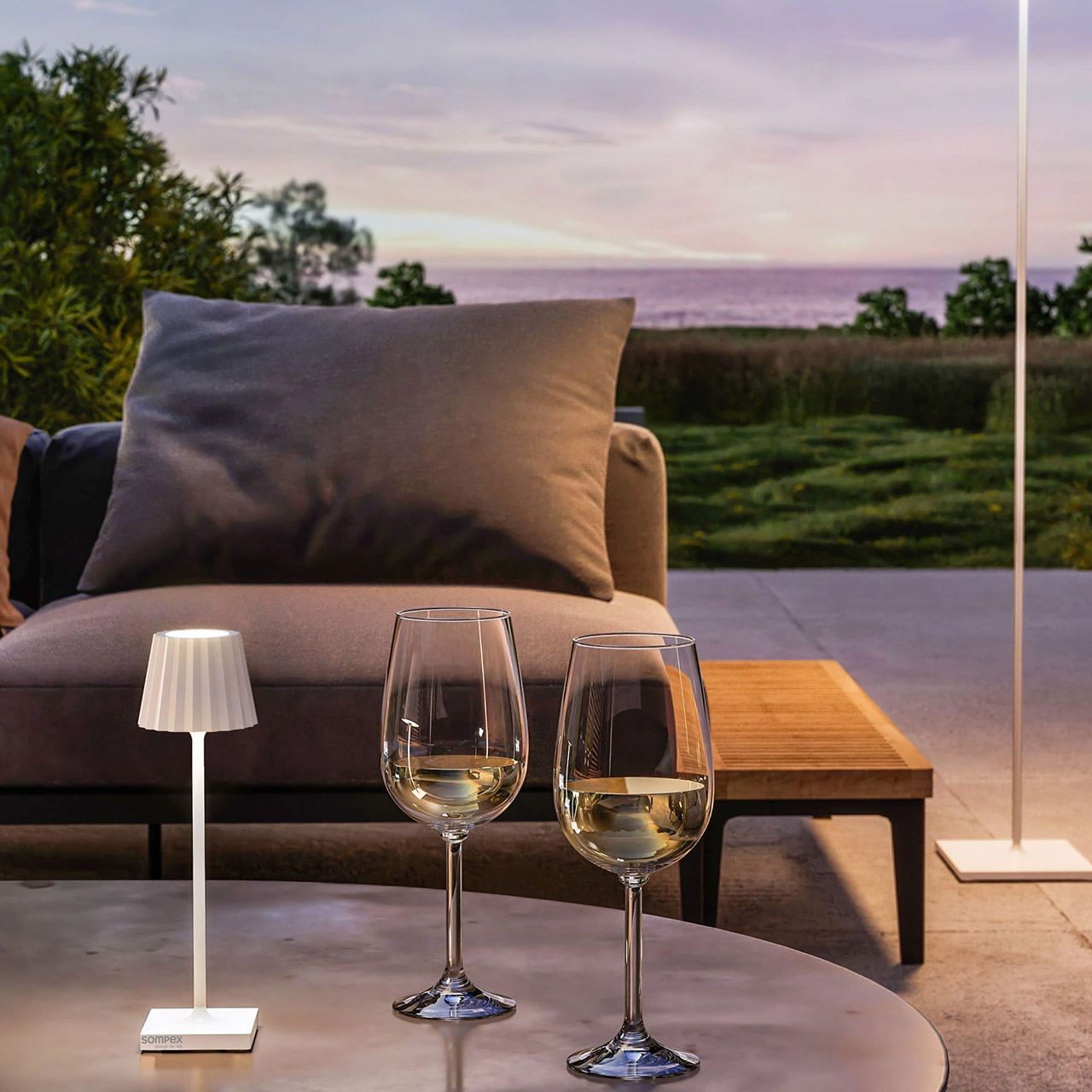 Table lamp LED 21 cm dimmable rose gold, Natur, Im Freien, Auf dem Land, Couch, Lampe