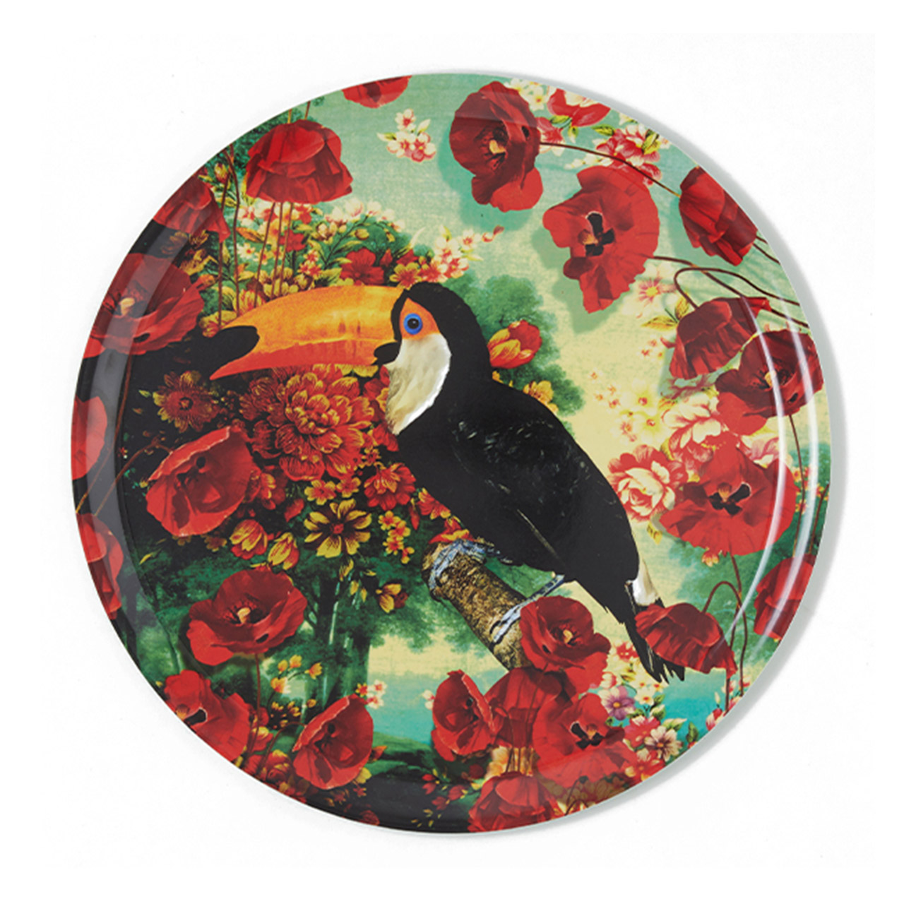 Tray 38 cm Touclicot, Mahlzeit, Vogel, Gericht, Töpferei, Porzellan