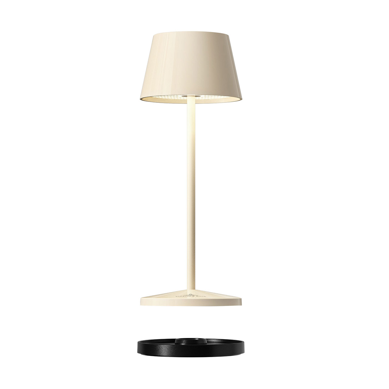 Table lamp LED 20 cm dimmable ivory ceramic, Lampe, Tischlampe, Lampenschirm