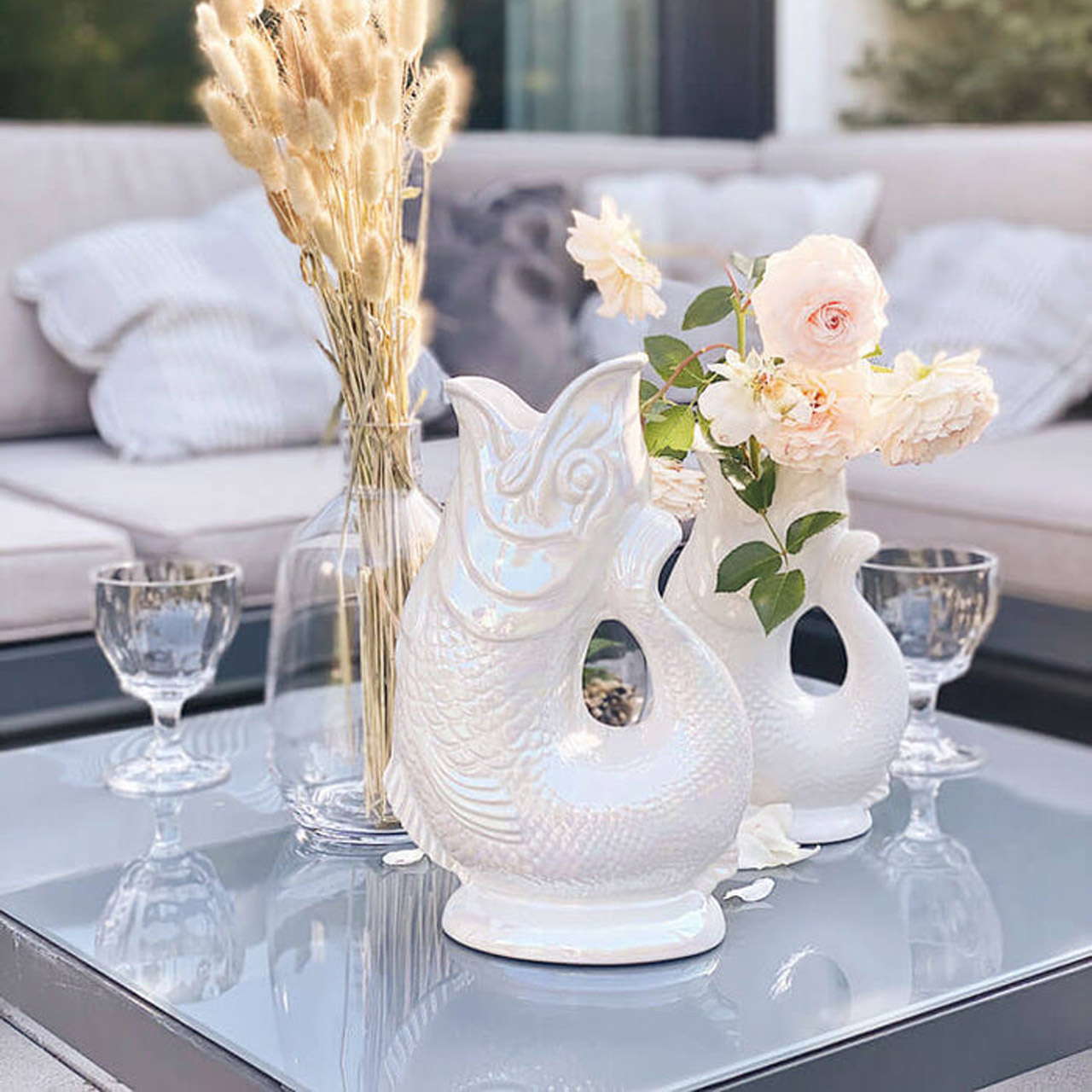 Carafe extra large 1.10 l pearlescent "Special Edition", Moebel, Tabelle, Tischplatte, Töpferei, Vase