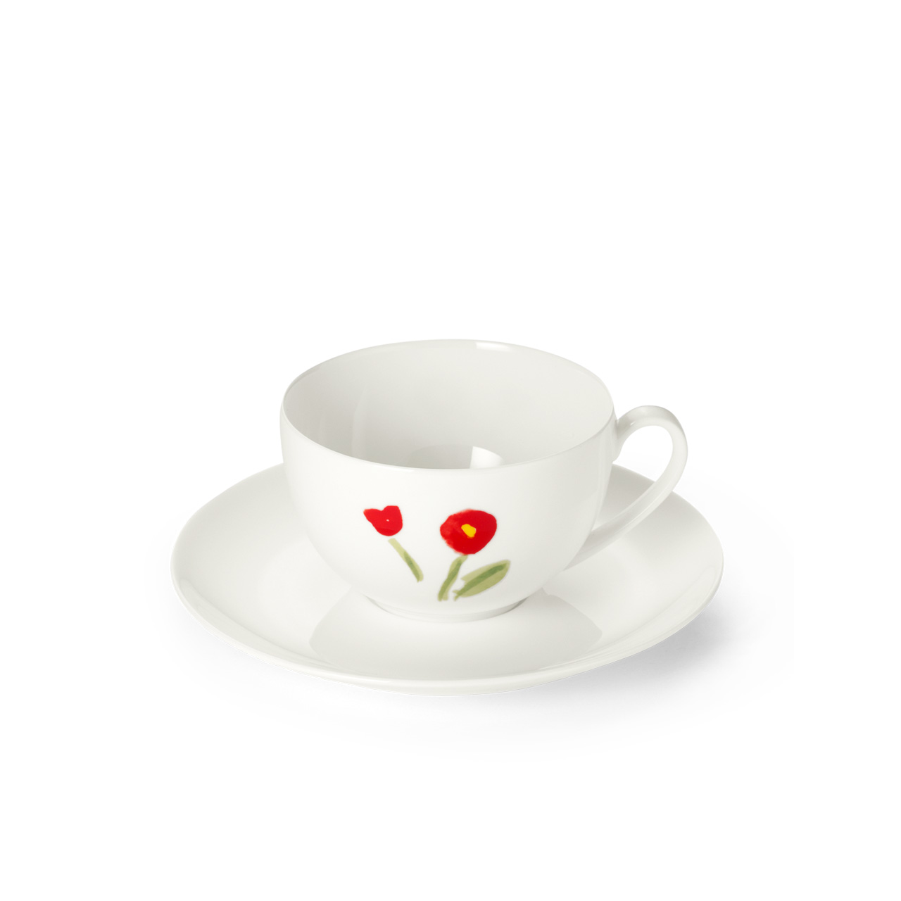 Coffee cup with saucer 0.25 l red, Untertasse, Tasse