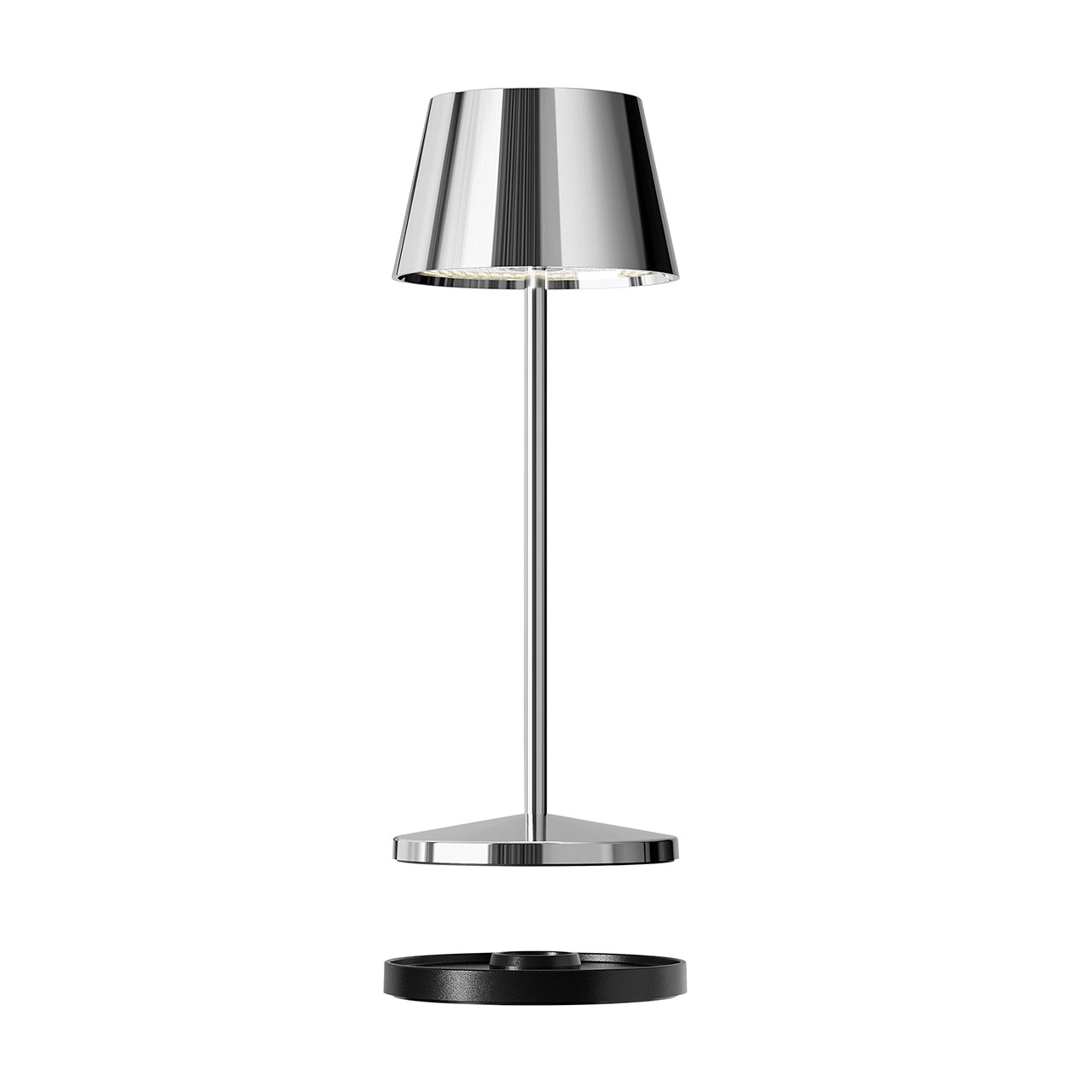 Table lamp LED 20 cm dimmable chrom, Lampe, Lampenschirm, Tischlampe
