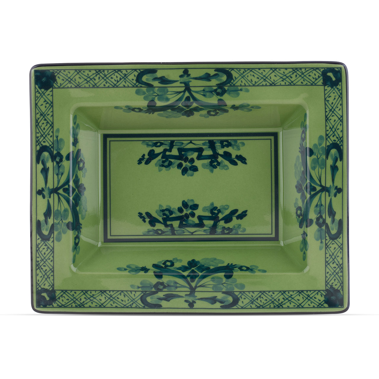 Bowl rectangular 15x19 cm malachite, Kunst, Porzellan, Töpferei, Mahlzeit, Gericht