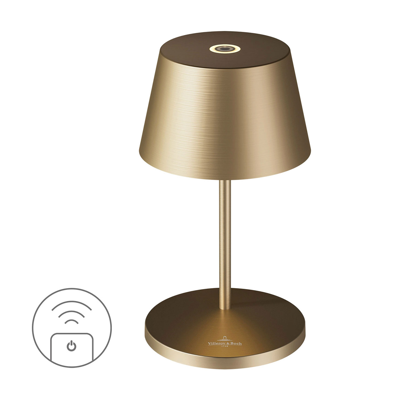 Table lamp LED 20 cm dimmable gold-brushed, Lampe, Tischlampe, Lampenschirm