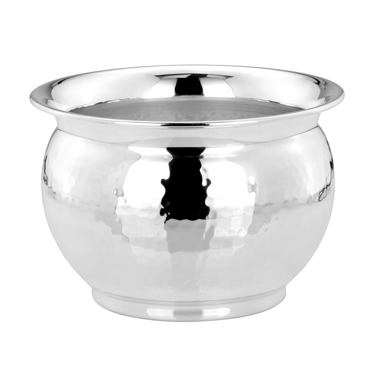 Flower pot large hammered silver-plated, Schale, Rührschüssel, Töpferei