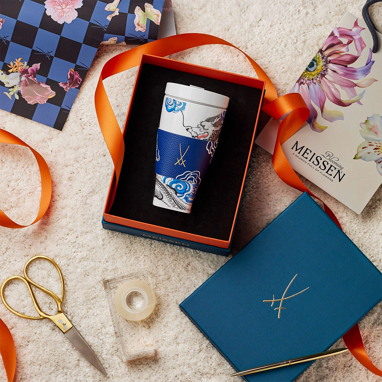 Coffee to go mug Fortune Dragon with cuff 0.35 l, Schere, Tasse, Einwegbecher