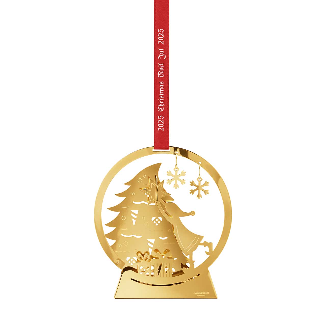 Christmas Mobile 2025 snow globe gold-plated , Gold