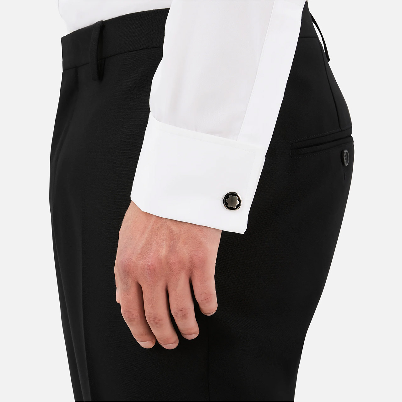 Cufflinks star black, Bekleidung, Hosen, Langarm, Hemd, Mantel