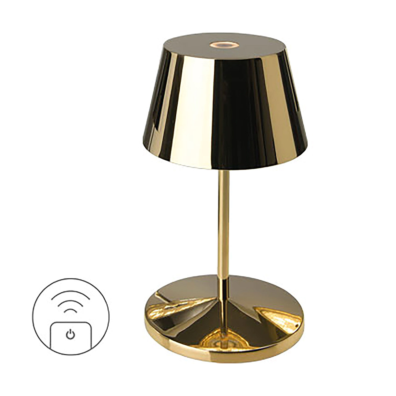 Table lamp LED 20 cm dimmable gold, Lampe, Tischlampe, Lampenschirm