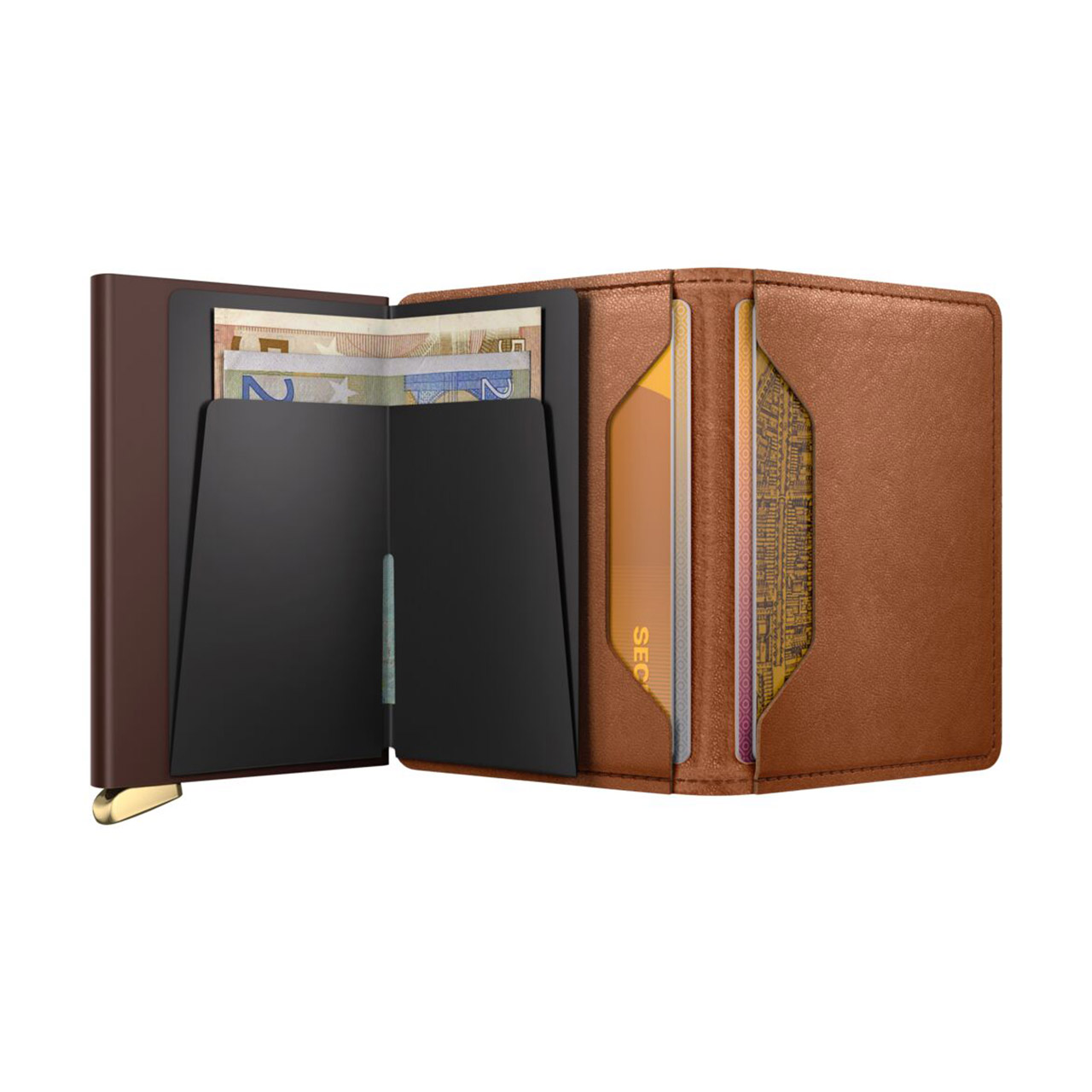 Slimwallet Emboss Lines cognac, Zubehor, Geldbörse