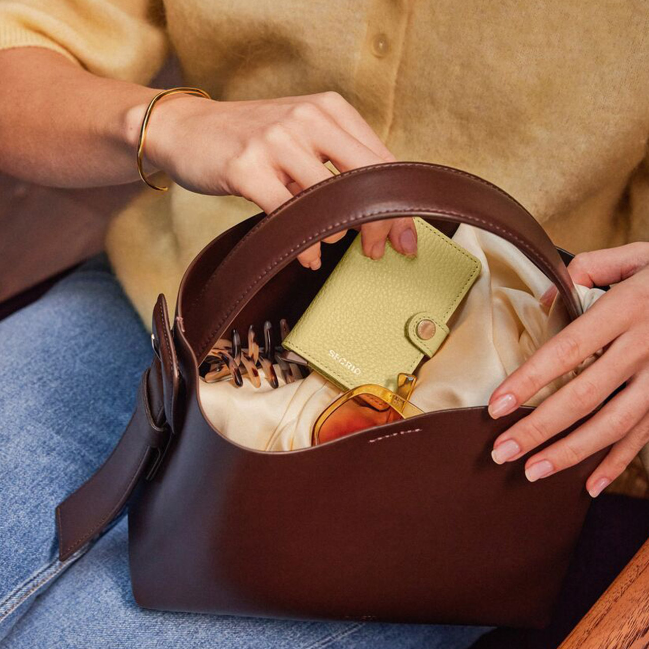 Miniwallet Peppble Butter yellow, Zubehor, Tasche, Handtasche, Geldbörse