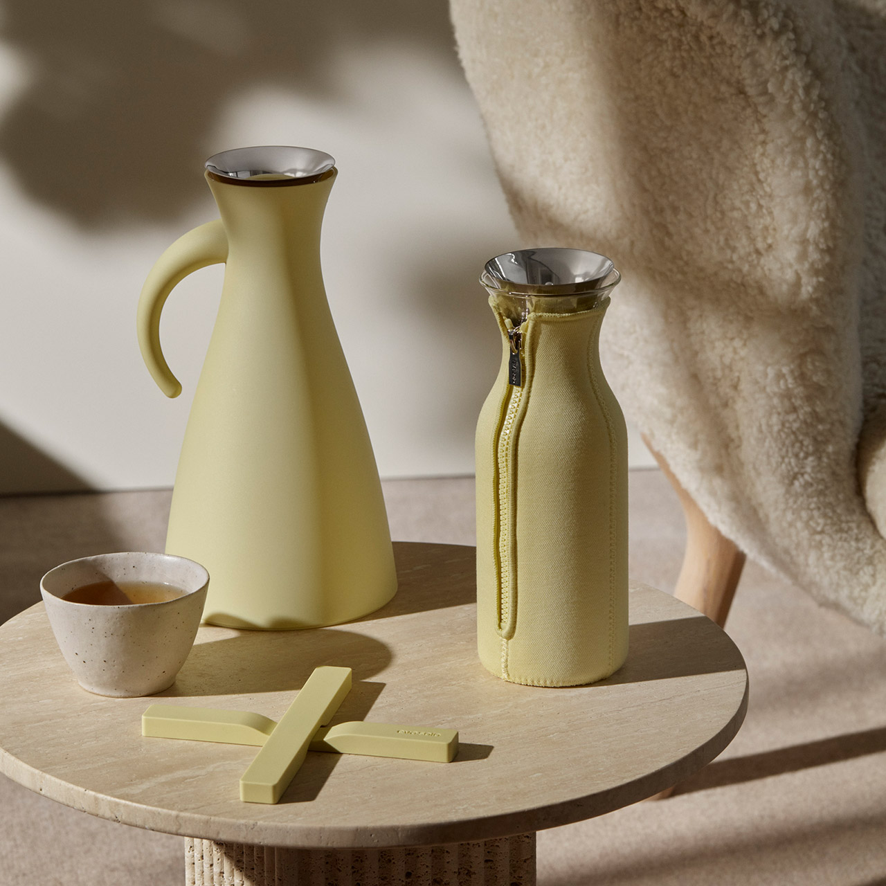 Magnetic coaster 19.5 cm champagne, Kanne