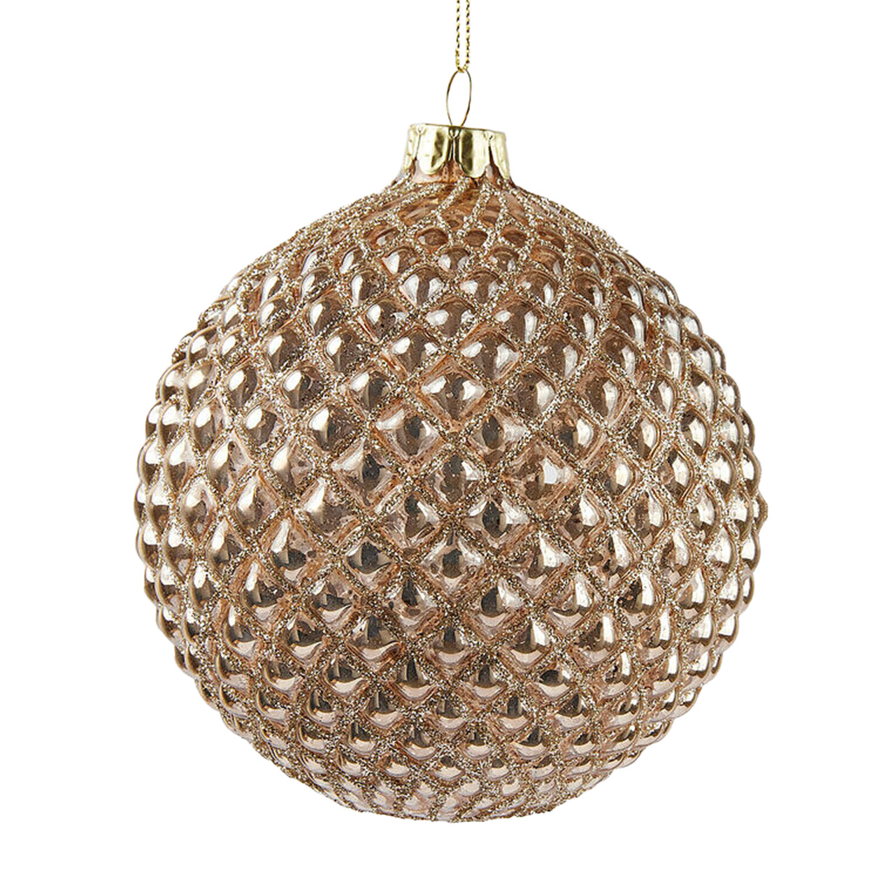 EDG - enzo de gasperi, Weihnachtskugel Rauten gold 12 cm, Leuchter, Lampe, Zubehör