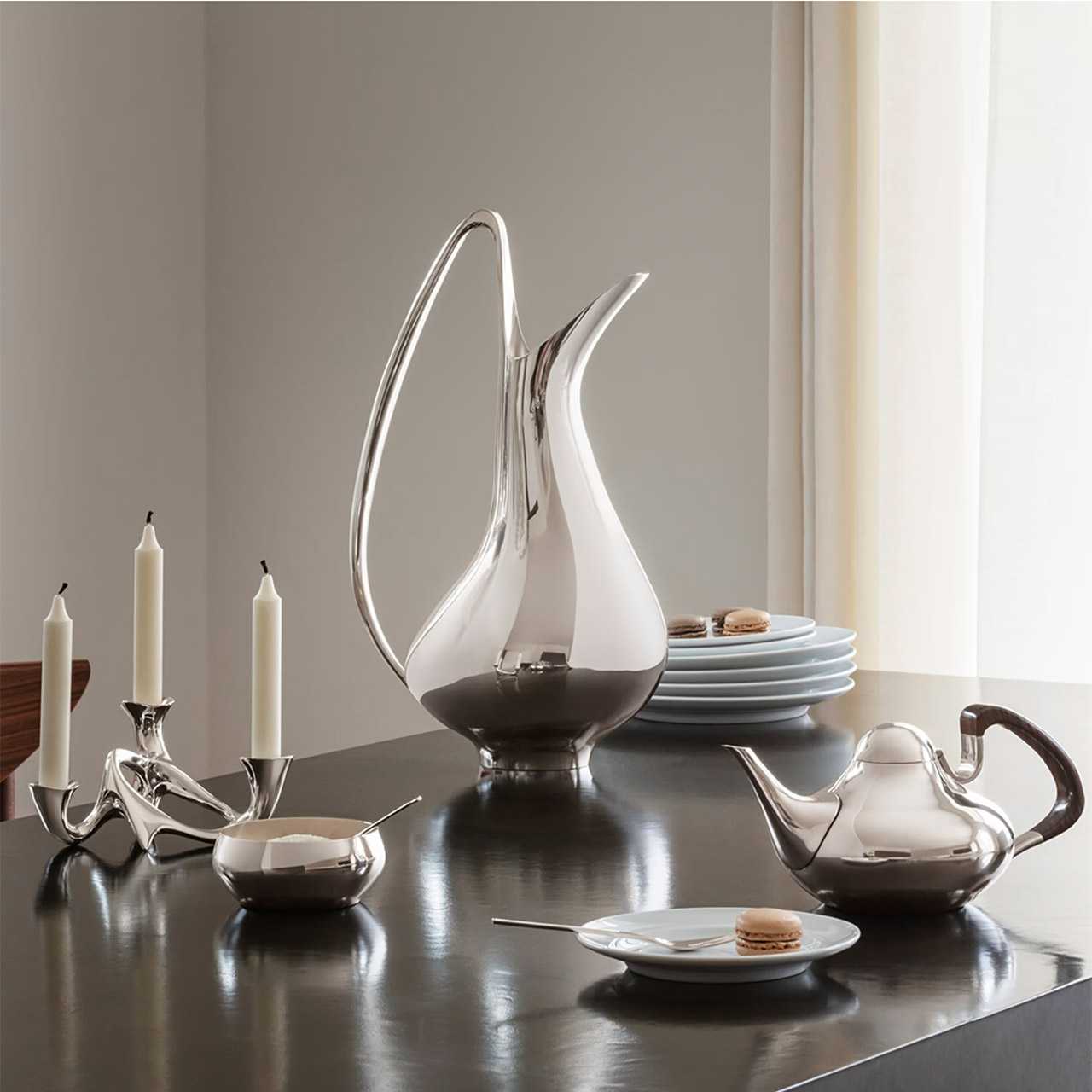 Jug 1052 2.80 l, Töpferei, Kochgeschirr, Topf, Tischplatte, Kerze