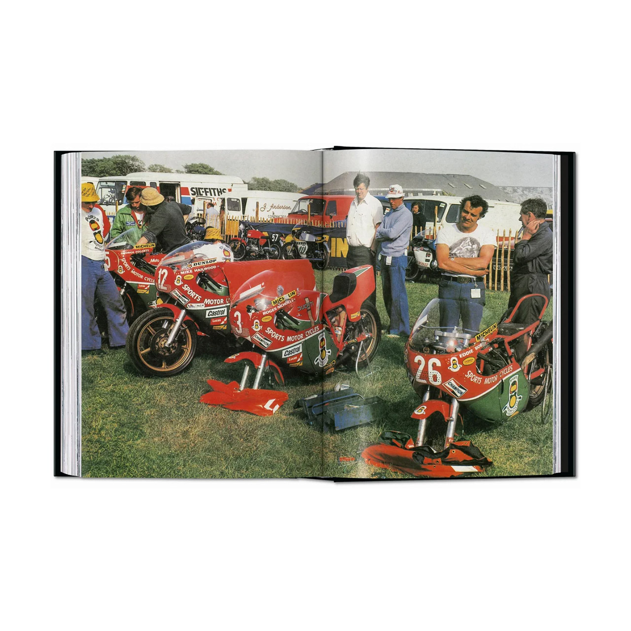 Coffee Table Book Motorcycles. 45th Ed., Gras, Person, Helm, Gürtel, Motorrad
