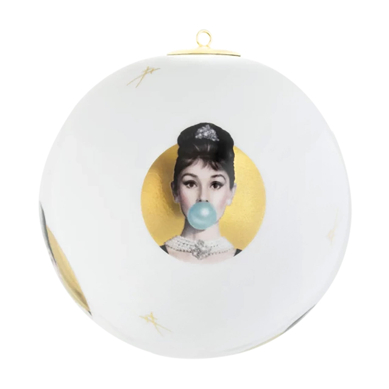 Decoration Ball Audrey gold 9 cm, Teller, Kunst, Porzellan, Töpferei