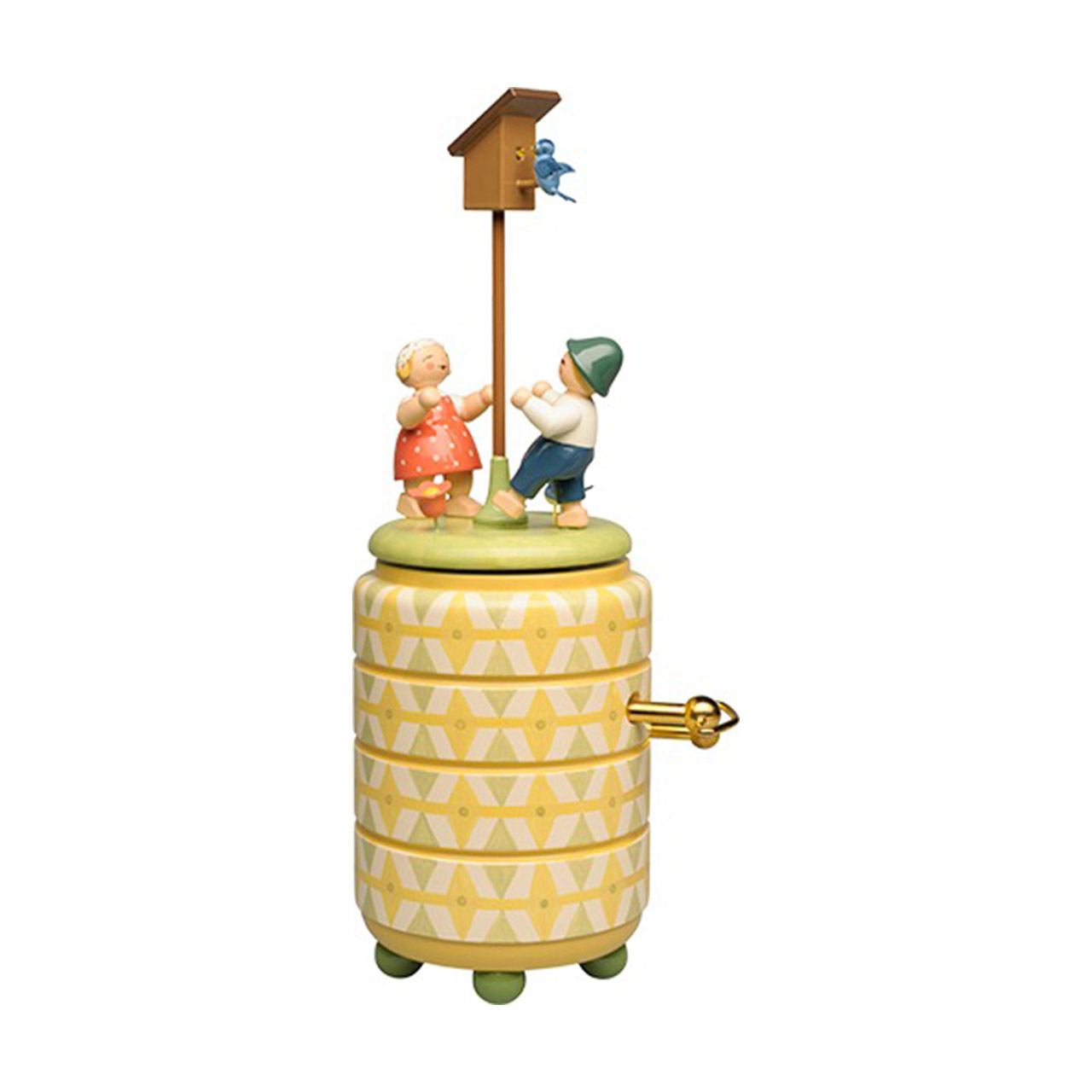 Music box ‘Starkasten’ with two children ‘I am the birdcatcher’, Leute, Person, Figur, Baby