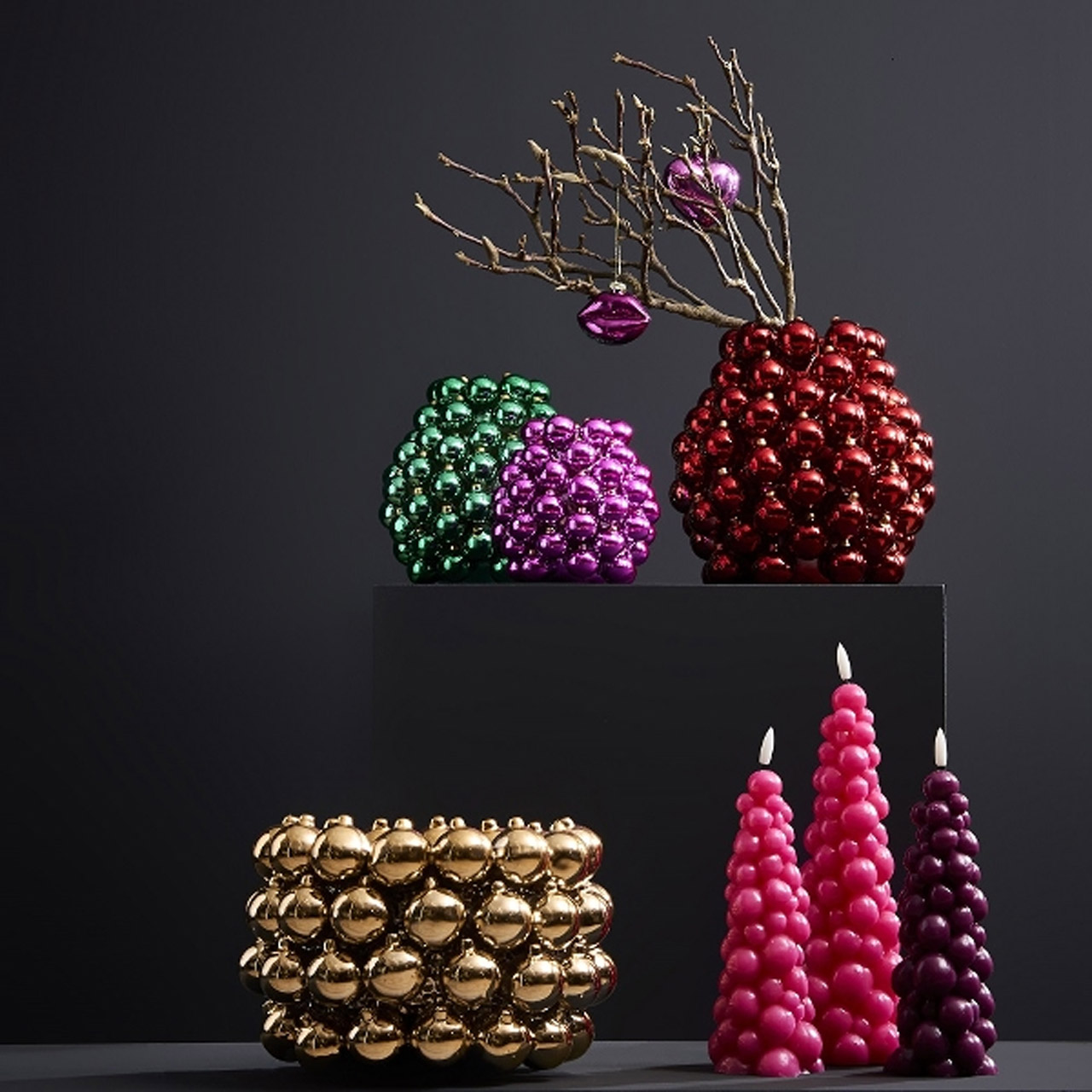 Vase 28 cm gold, Kunst