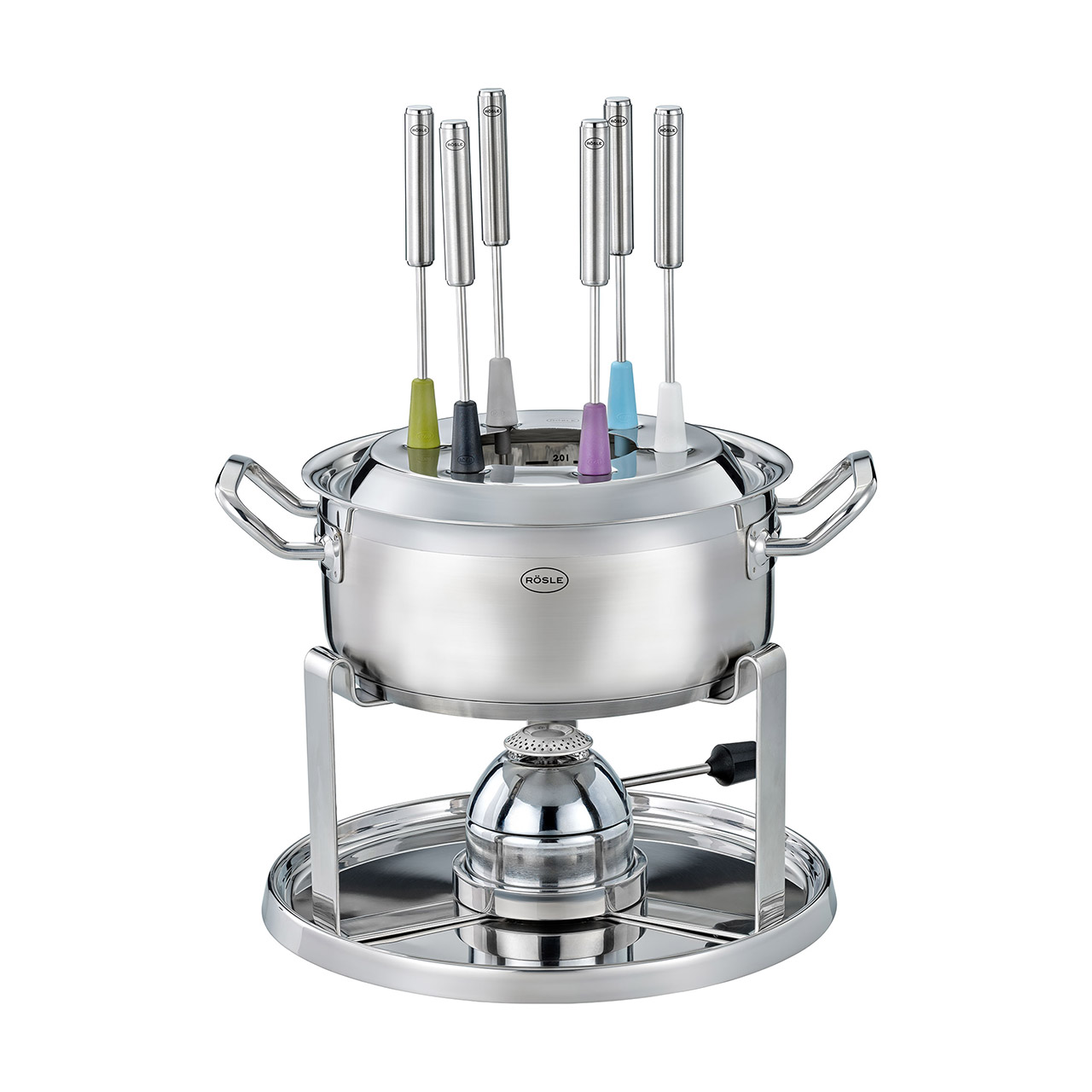 Fondue Set with Gas Burner, Kochgeschirr, Topf, Kochtopf, Gerät, Pinsel