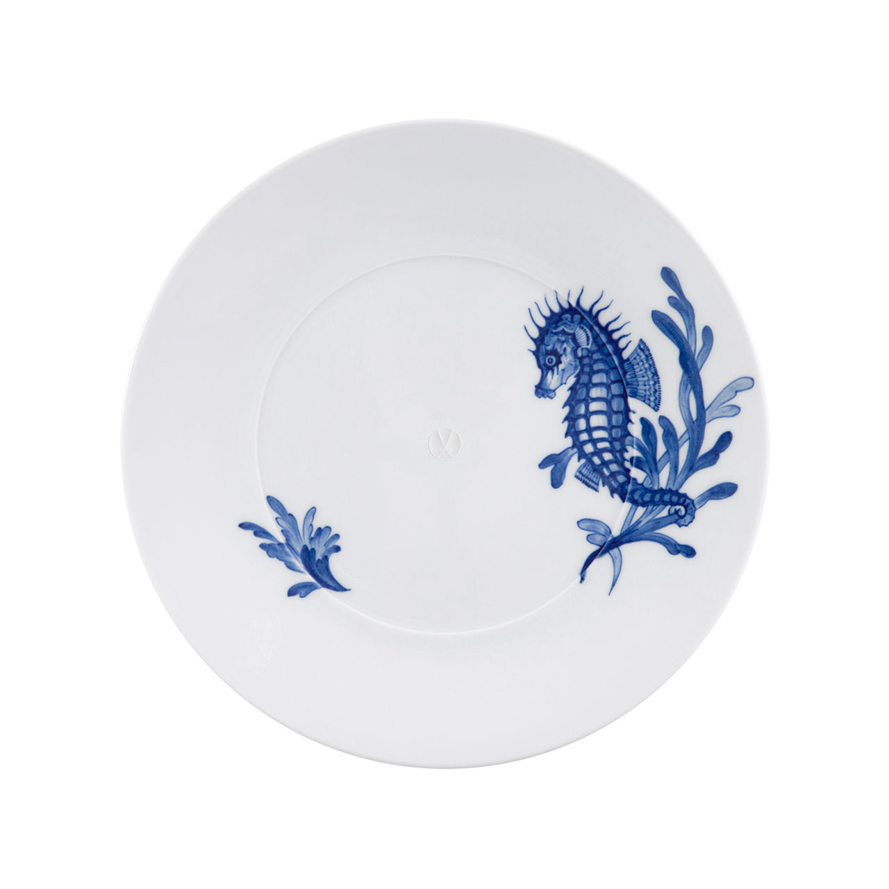Plate flat  22.5 cm motif seahorse, Kunst, Porzellan, Töpferei, Teller, Mahlzeit