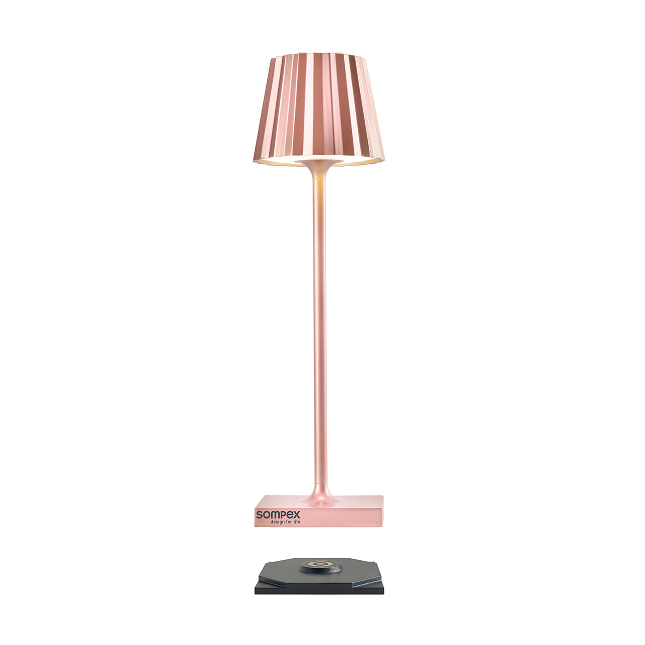 Table lamp LED 21 cm dimmable rose gold, Lampe, Tischlampe, Lampenschirm