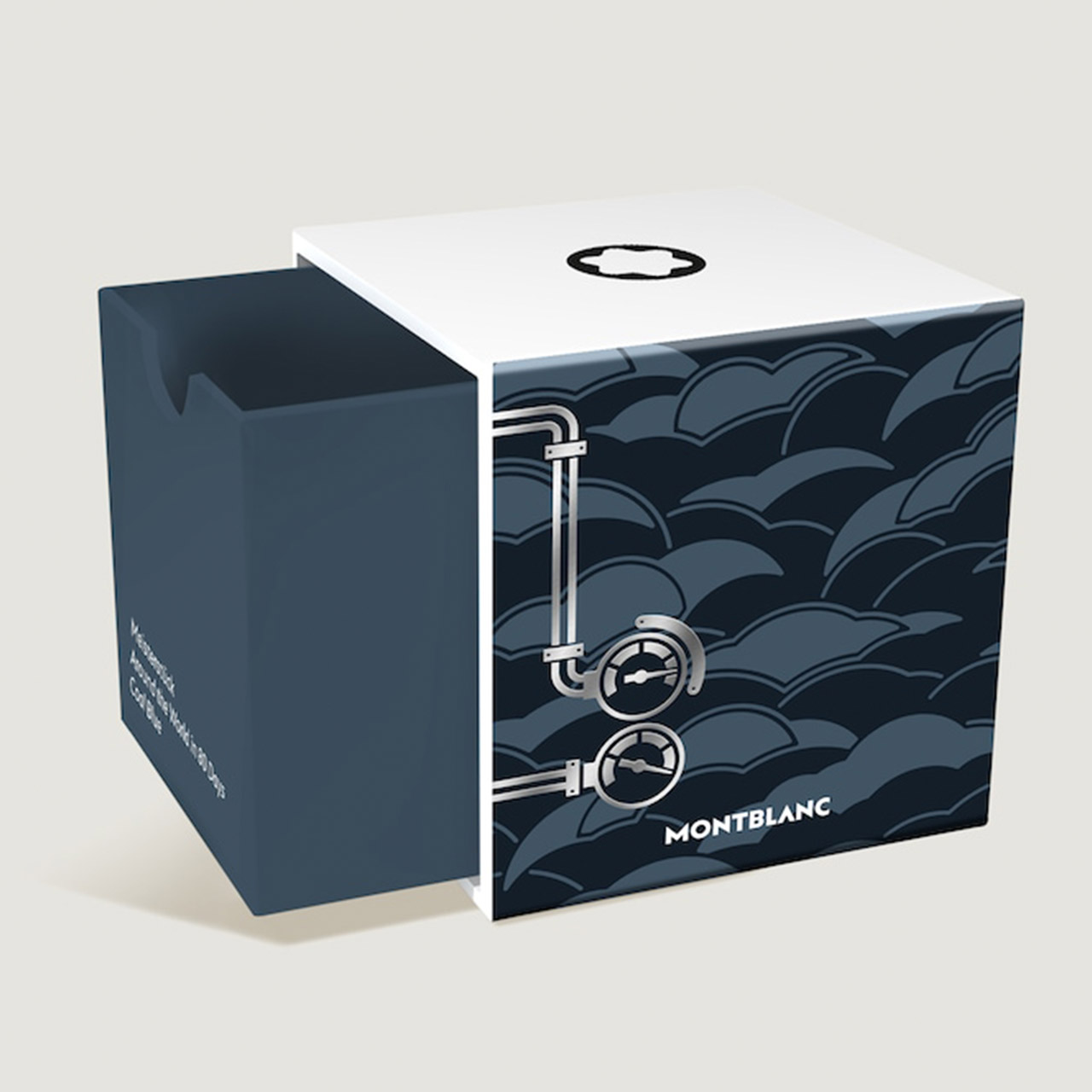 Ink bottle Around the World in 80 Days 50 ml coal blue, Kiste, Karton