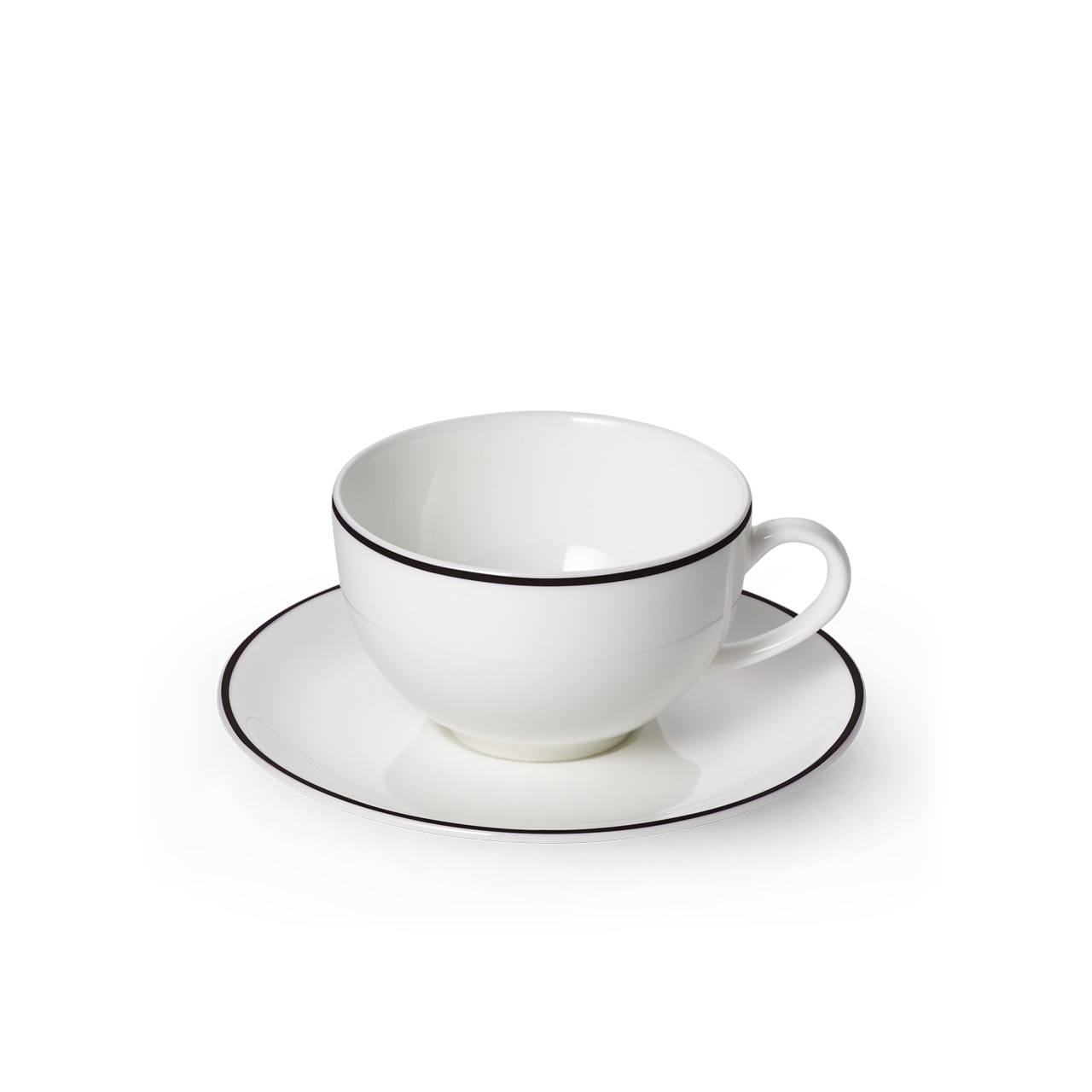 Coffee cup with saucer round 0.25 l black, Untertasse, Tasse