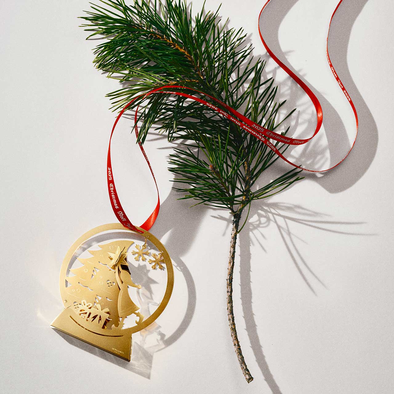 Christmas Mobile 2025 snow globe gold-plated , Band, Pflanze, Baum, Weihnachtsdekorationen, Festival