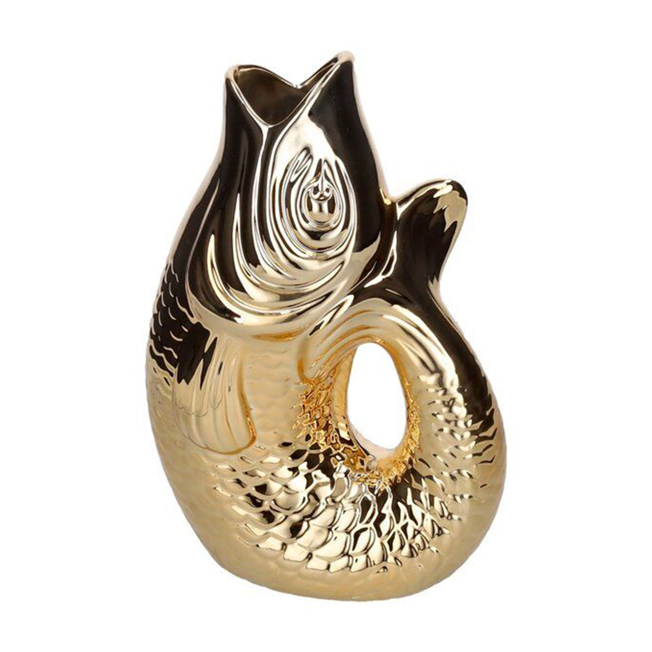 Fish vase L 2.70 l gold, Krug, Töpferei, Vase, Kanne