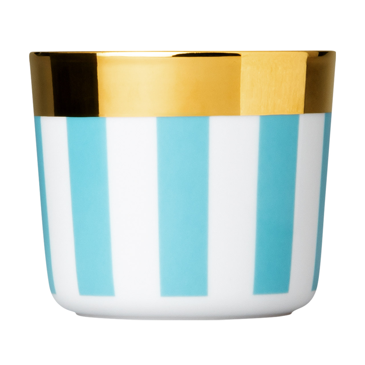 Champagne goblet Cookies & Dreams Turquoise, teal stripes, blue white, cup, mug, gold rim