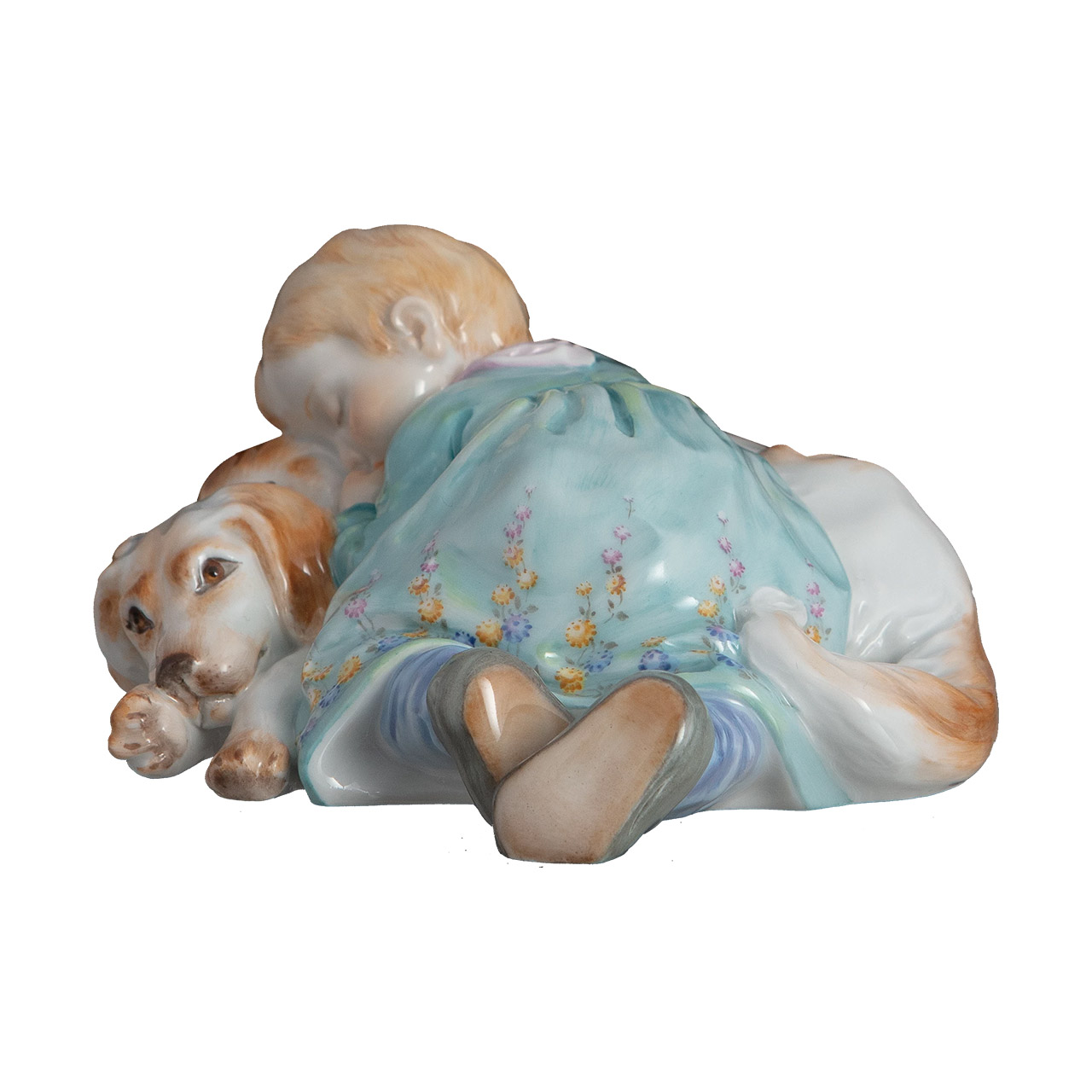 Child with Dog 11 cm, Figur, Porzellan, Töpferei, Baby, Person