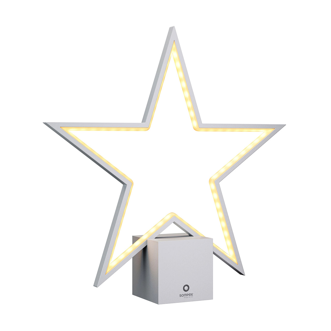 Decorative light Star LED 40 cm dimmable silver, Sternsymbol, Symbol, Kreuz