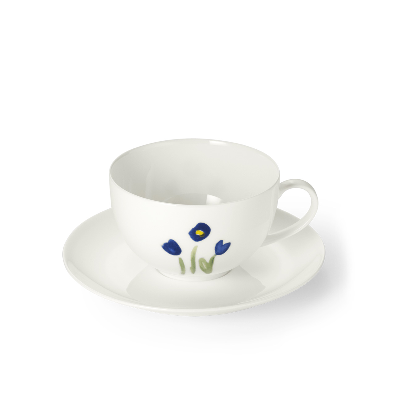 Cafe-au-Lait cup with saucer 0.32 l blue, Untertasse, Tasse