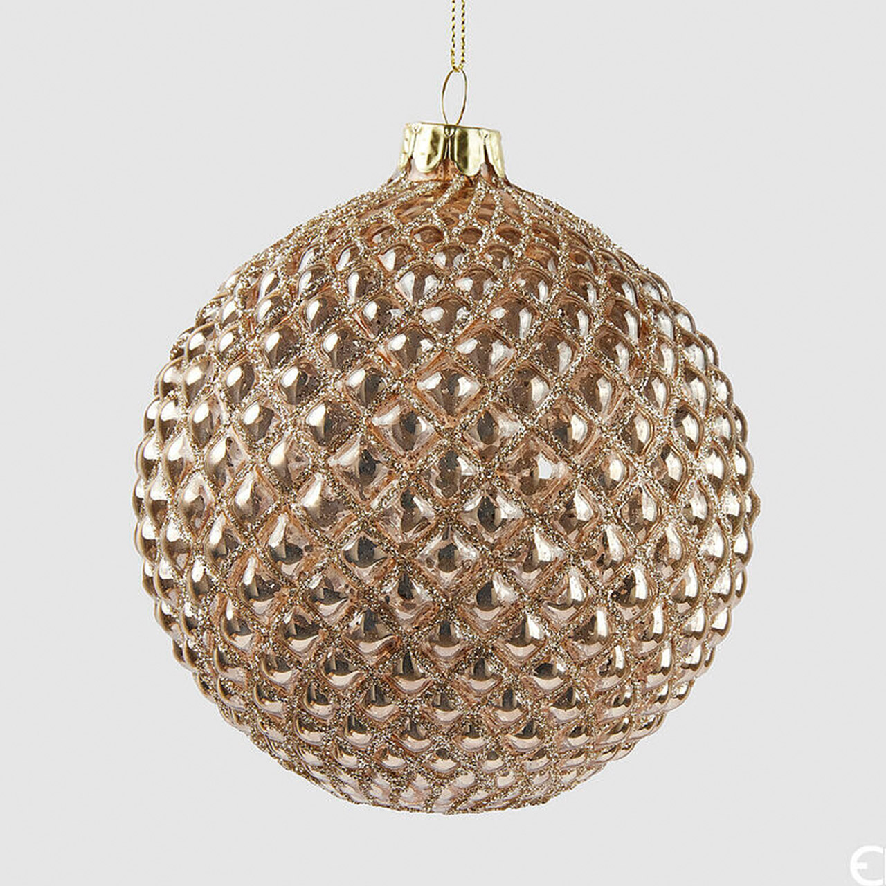 EDG - enzo de gasperi, Weihnachtskugel Rauten gold 12 cm, Leuchter, Lampe, Zubehör