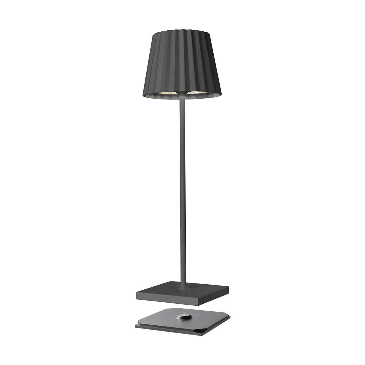 Table Lamp LED 38 cm dimmable anthracite, Lampe, Tischlampe, Lampenschirm