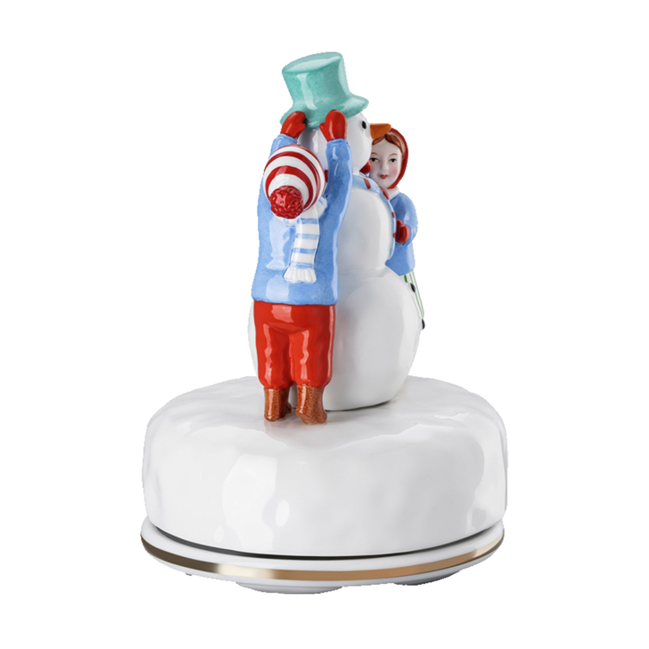 Musical box large "Oh, come, little children", Figur, Porzellan, Person, Geburtstagstorte, Leute