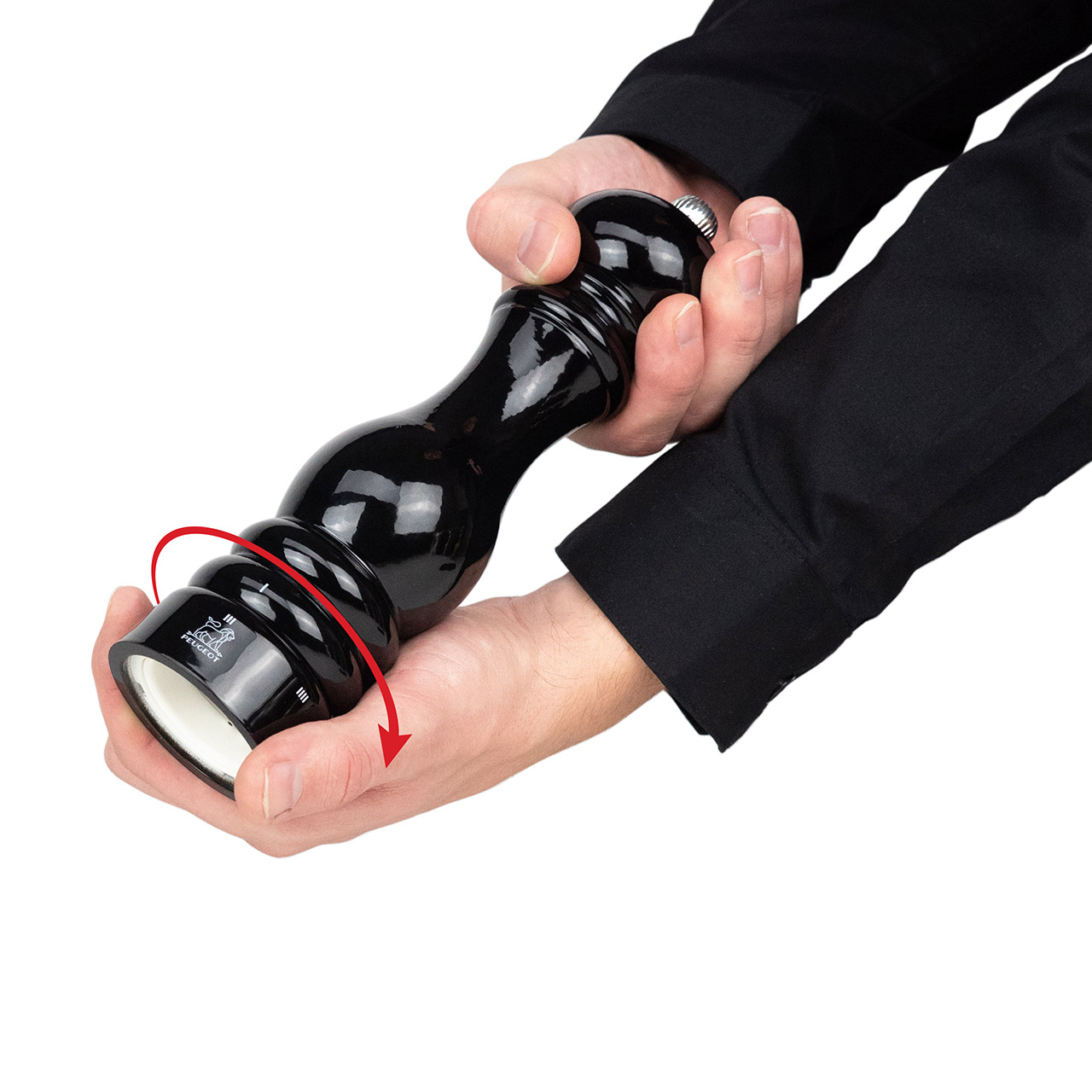 Salt mill 22 cm black lacquered, Lampe, Rauchrohr