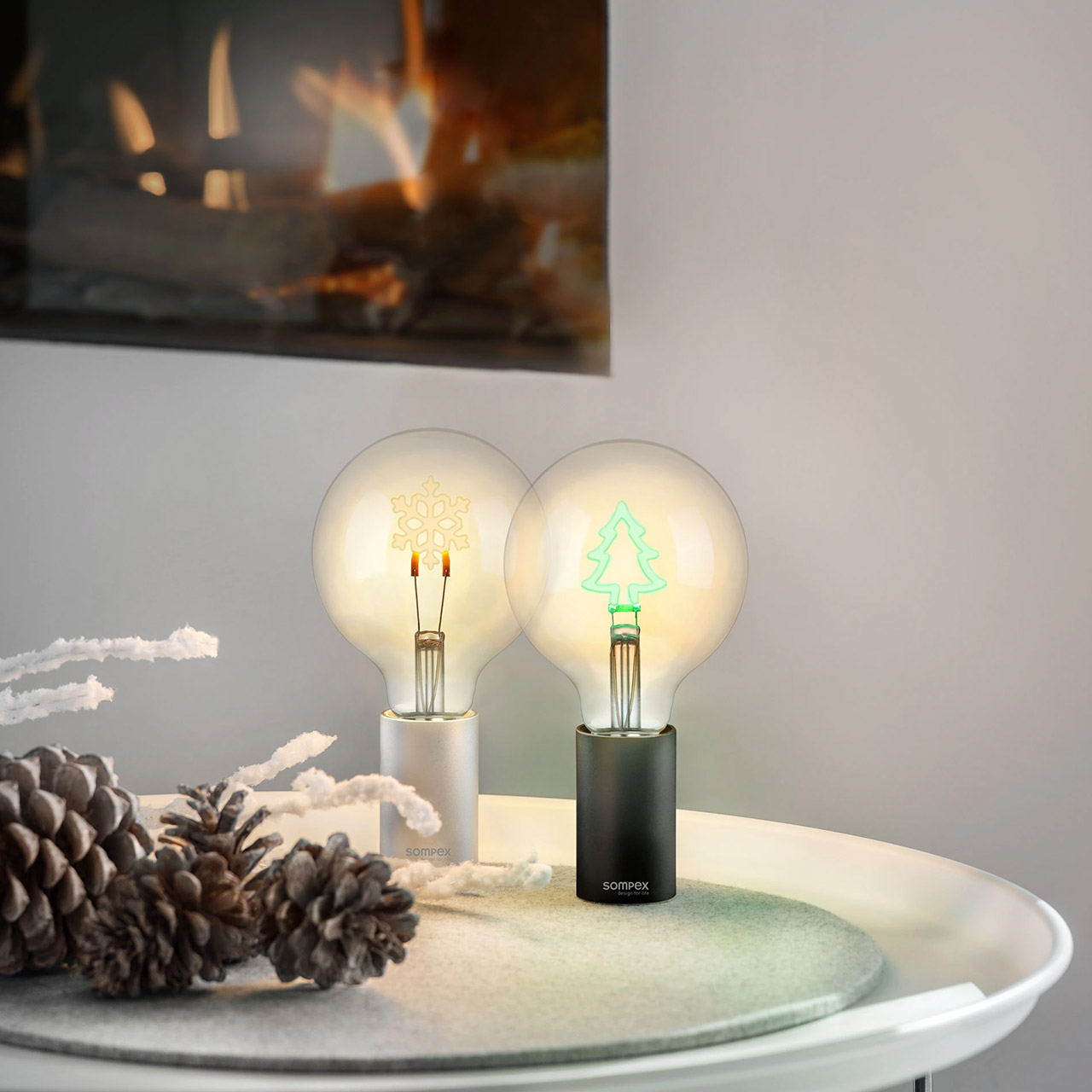 Sompex 'Tobi', Sockel 7 cm silber, Licht, Lampe