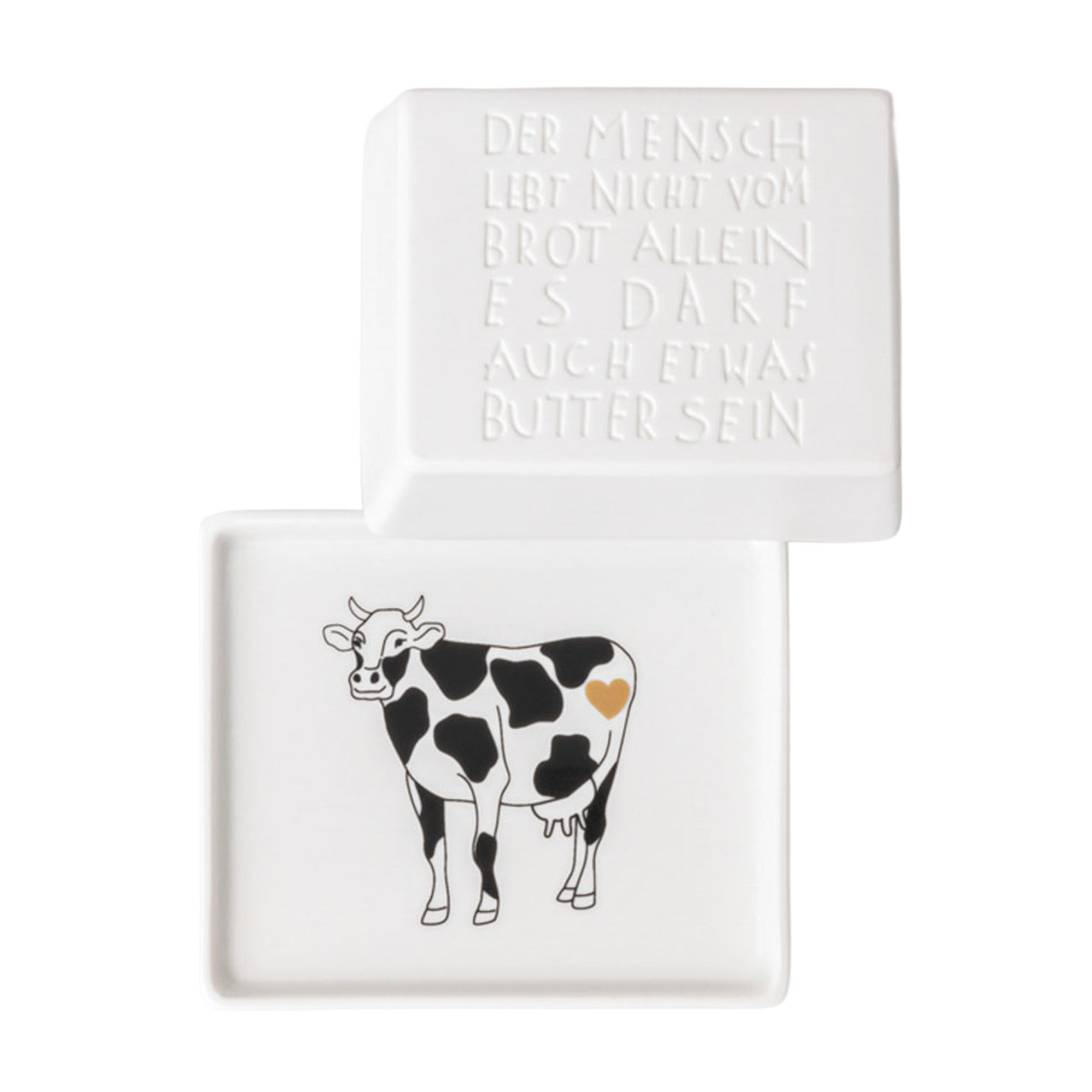 Butter dish 250 g Der Mensch lebt nicht, Tier, Vieh, Kuh, Säugetier