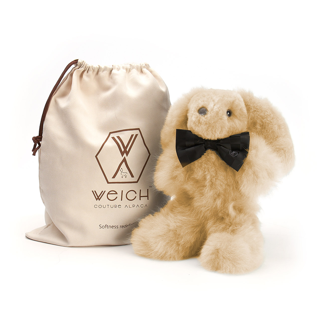 Soft toy rabbit alpaca fur medium champagne, Tasche, Zubehör, Formelle Kleidung, Krawatte, Spielzeug
