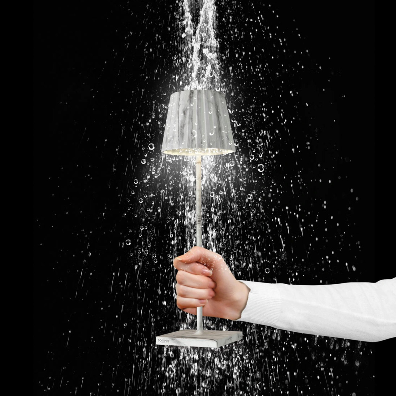 Table Lamp LED 38 cm dimmable marble, Lampe