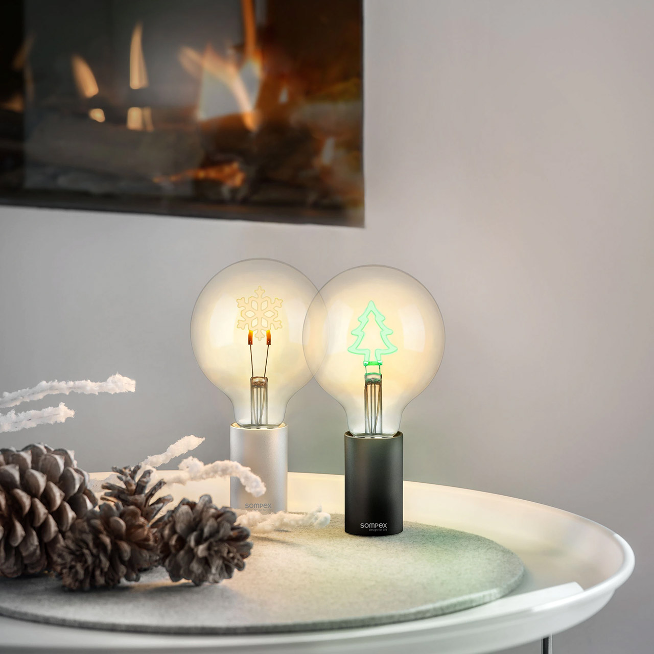 Sompex 'Tobi', Sockel 7 cm schwarz, Licht, Lampe, Mobiliar, Tabelle